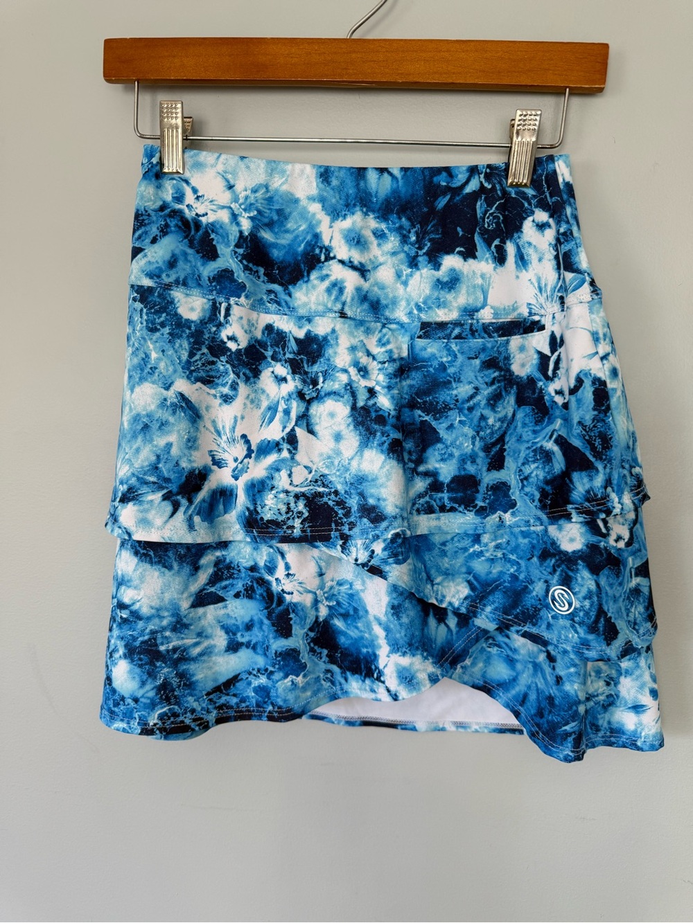 Scales Blue Floral Athletic Skort Tennis Golf Pickleball Size XS